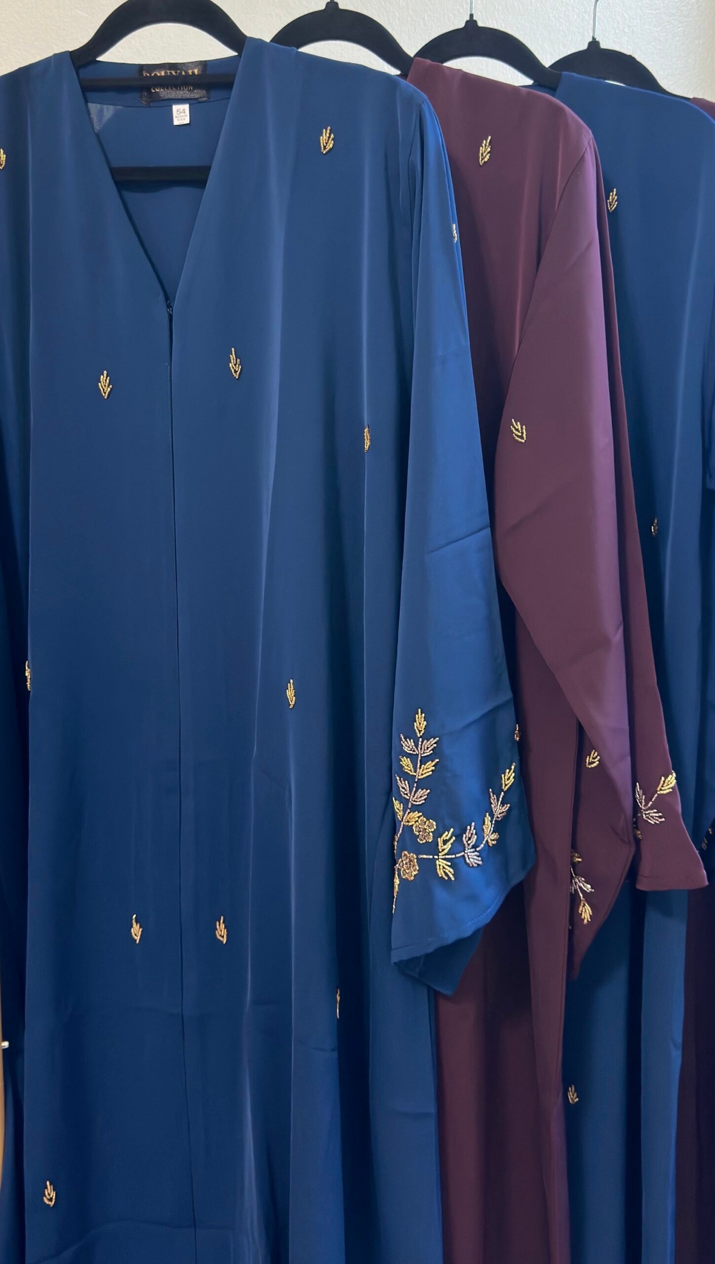 JAMILA Abaya – Plum & Royal Blue - Image 2