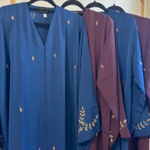 JAMILA Abaya – Plum & Royal Blue