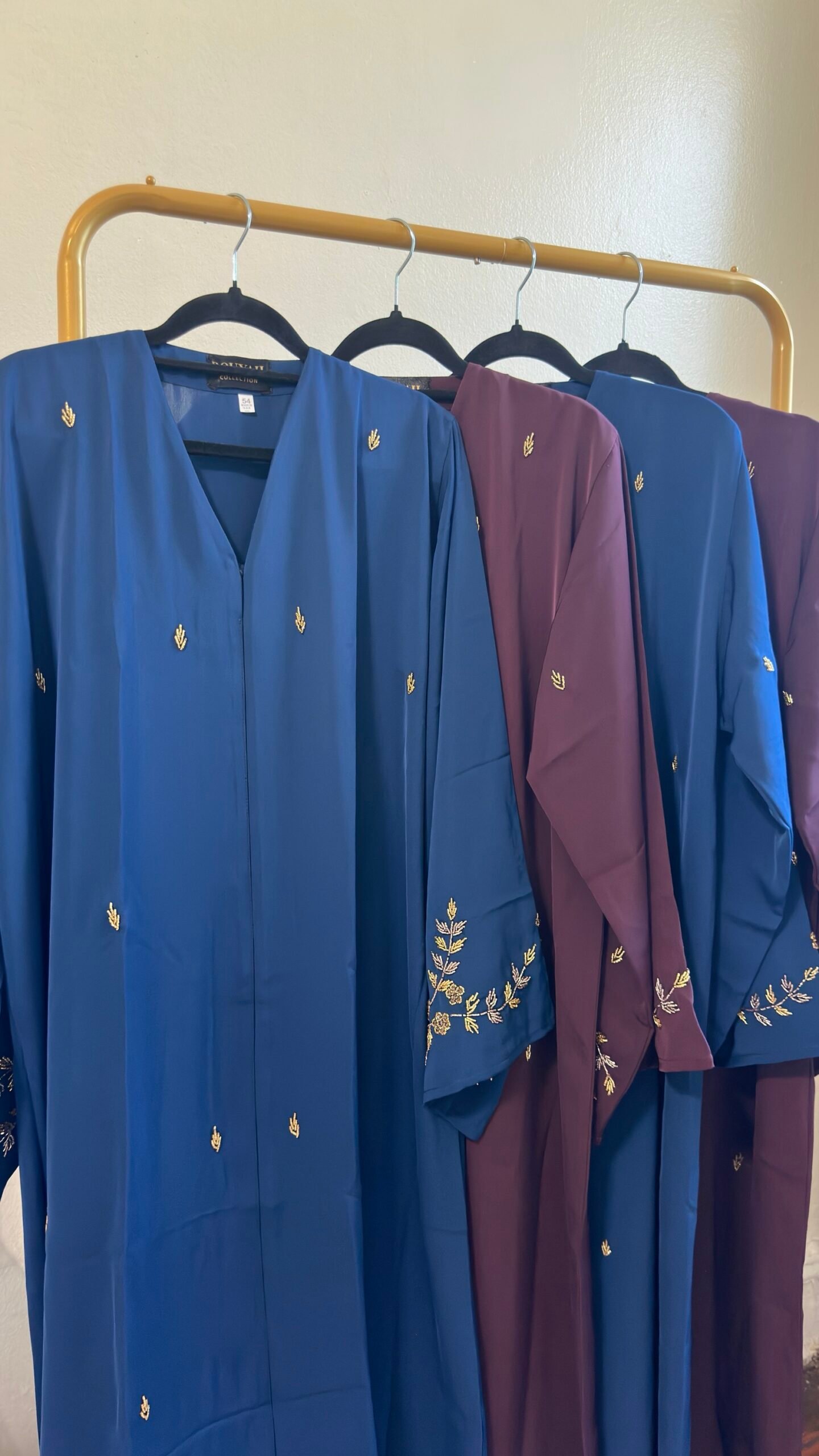 JAMILA Abaya – Plum & Royal Blue