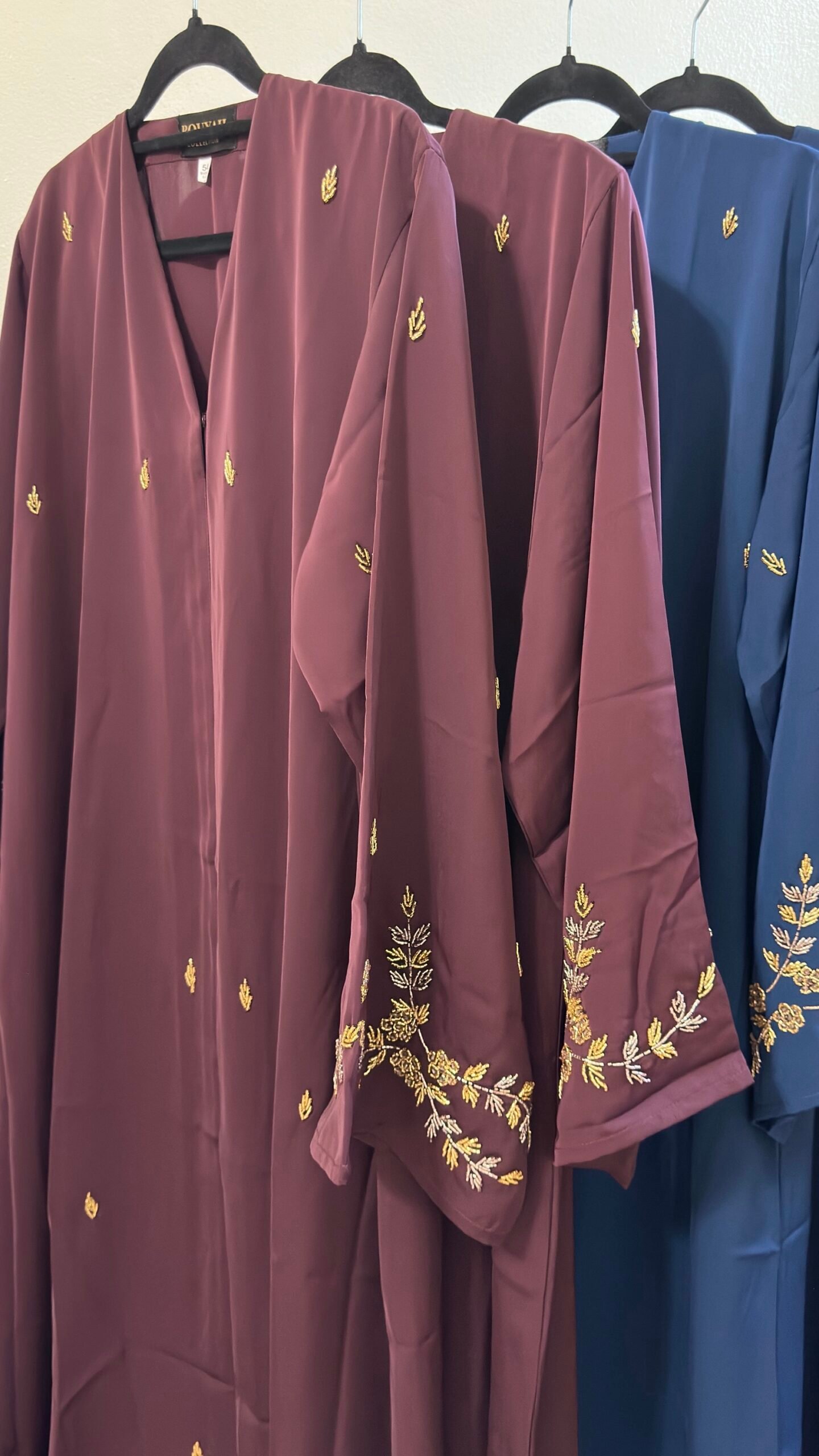 JAMILA Abaya – Plum & Royal Blue - Image 3