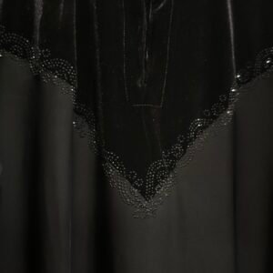 GHALA - Black Abaya with Velvet Accents