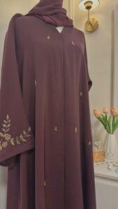 JAMILA Abaya – Plum & Royal Blue