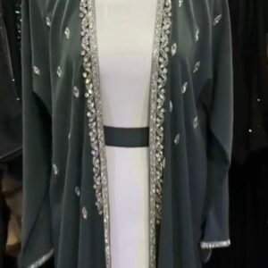 Sage Luxe Abaya with Inner Dress