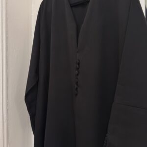ZAYNA - Closed Abaya with Lace Accents - Black