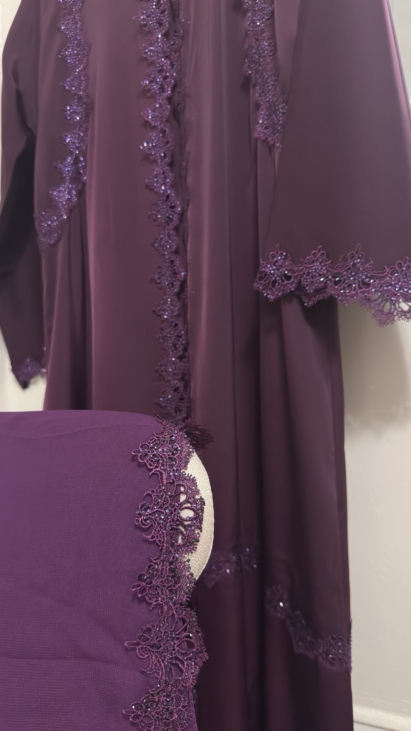 SANA - Purple 2 Piece Abaya Set - Image 4