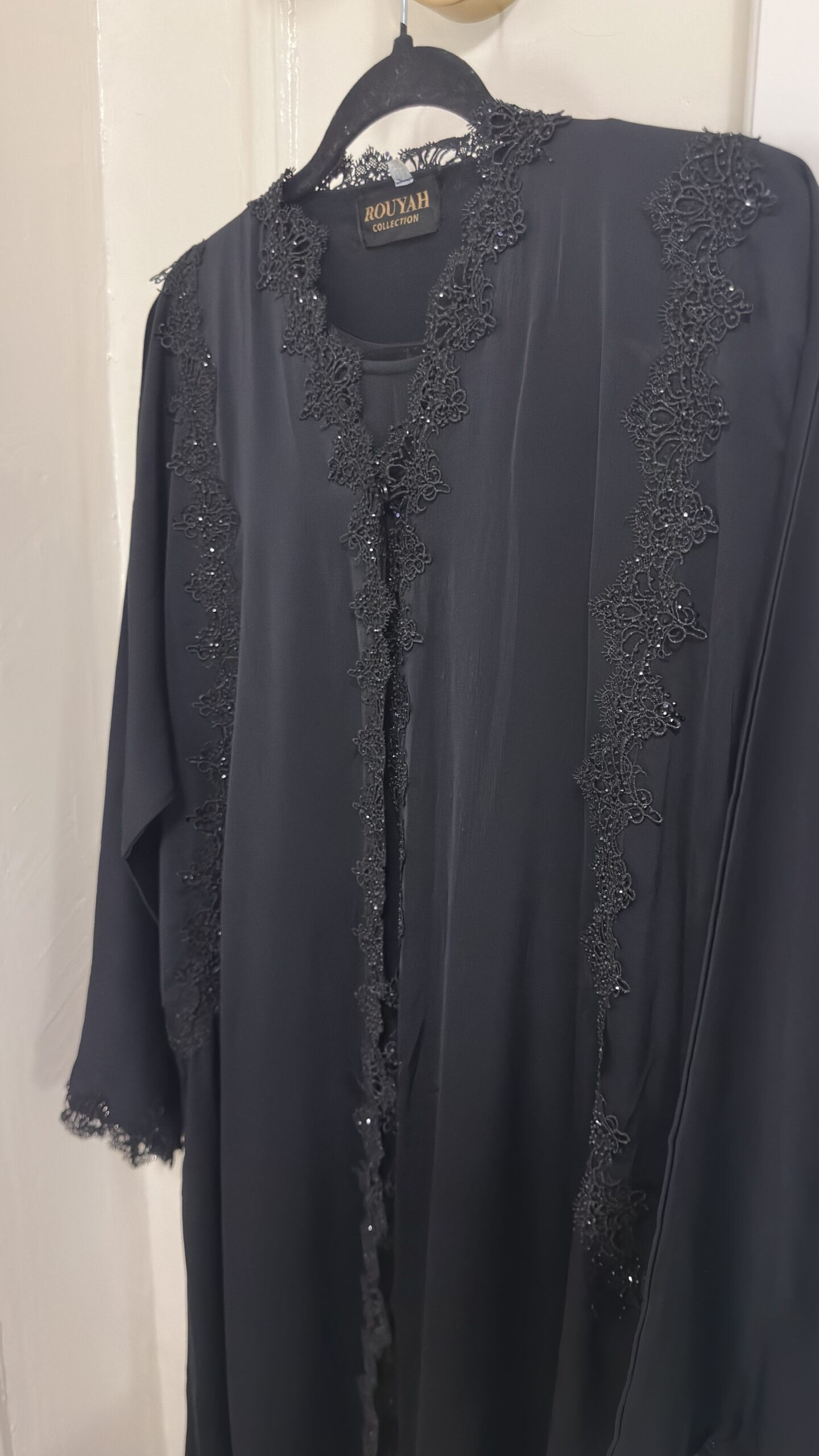 SANA - Black 2 Piece Abaya Set - Image 4